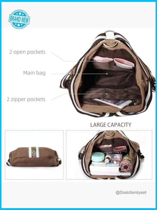 Vintage Canvas Backpack Daypack Casual Anti-theft Travel Shoulder Bag Heavy-duty main image 5